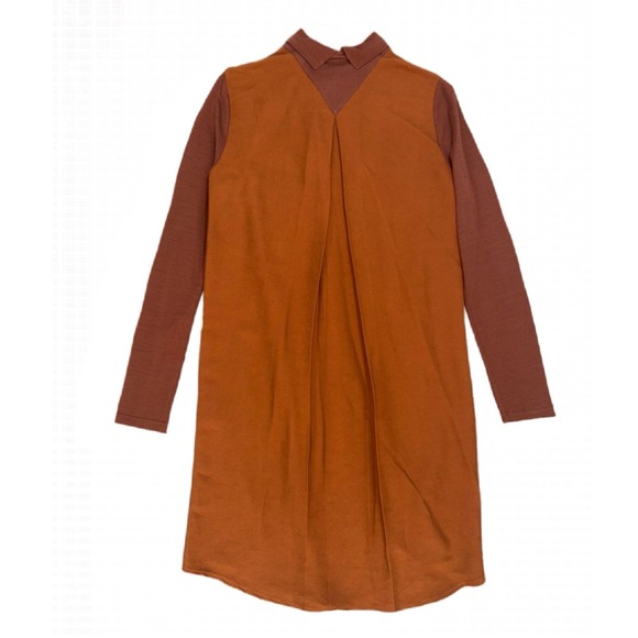 Lacoste Womens Wool Blend Long Sleeve Polo Dress Brown Colorblock Size 38 US 6 - Picture 9 of 16